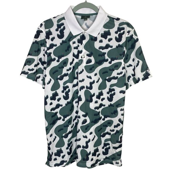 AG Adriano Goldschmied Other - AG Adriano Goldschmied Polo Shirt Mens M Golf Course Camo Graphic Preppy NEW